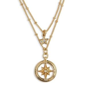 Vera Bradley Compass Star Necklace, Enjoy the Ride